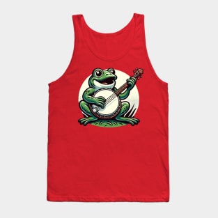 Frog playing the banjo Tank Top